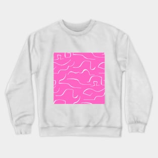 Dark pink color wavey pattern Crewneck Sweatshirt